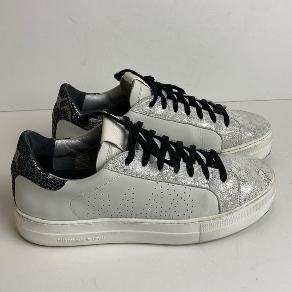 P448 Thea White Pacific Shoes Sz 41 Designer Metallic Elevated Basic Vacation - Picture 1 of 16